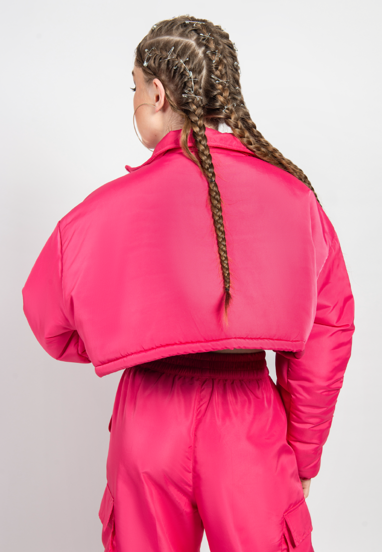 OCWA KOKA CROP WATERPROOF PINK PUFFER JACKET