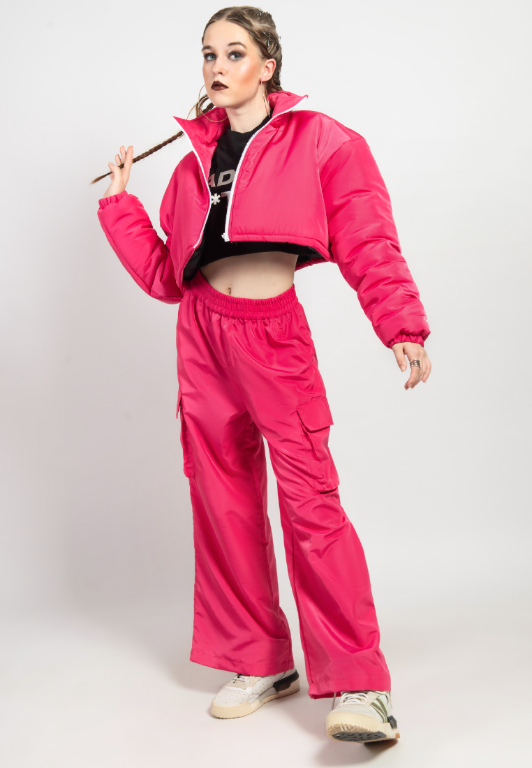 OCWA KOKA CROP WATERPROOF PINK PUFFER JACKET