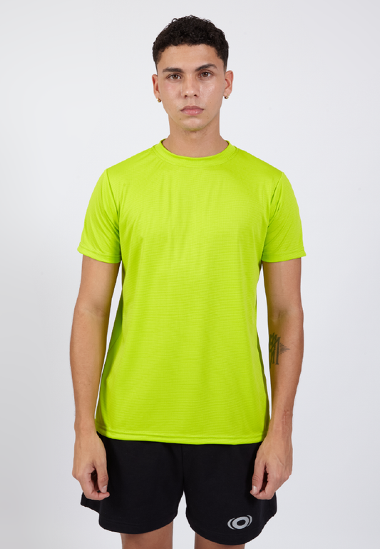 OCWA KYLER FAST DRY HYBRID RUNNING SPORTS TOP TEE DRYFIT NEON GREEN JERSEY