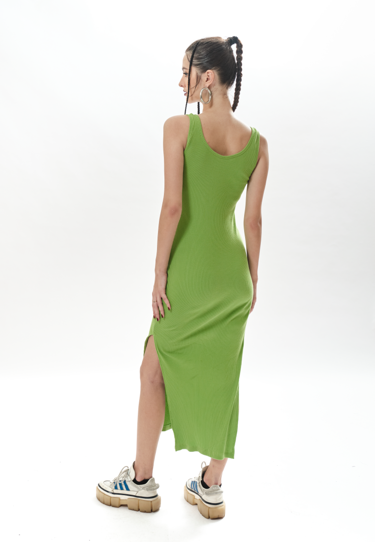 OCWA LARISSA FITTED SLEEVELESS KNIT DRESS NEON GREEN