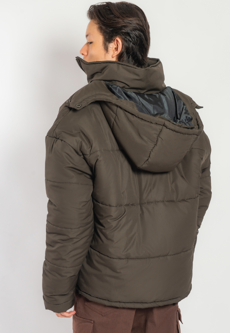 OCWA LEE PUFFER WATERPROOF DARK BROWN JACKET