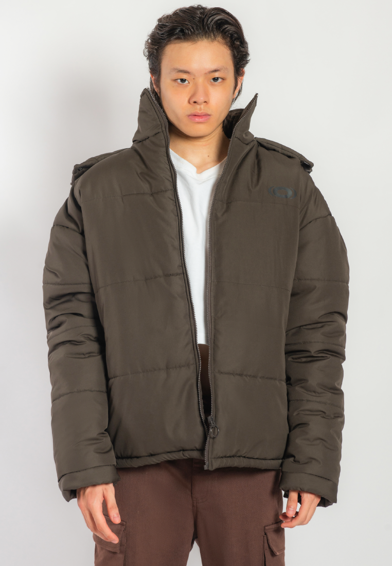 OCWA LEE PUFFER WATERPROOF DARK BROWN JACKET