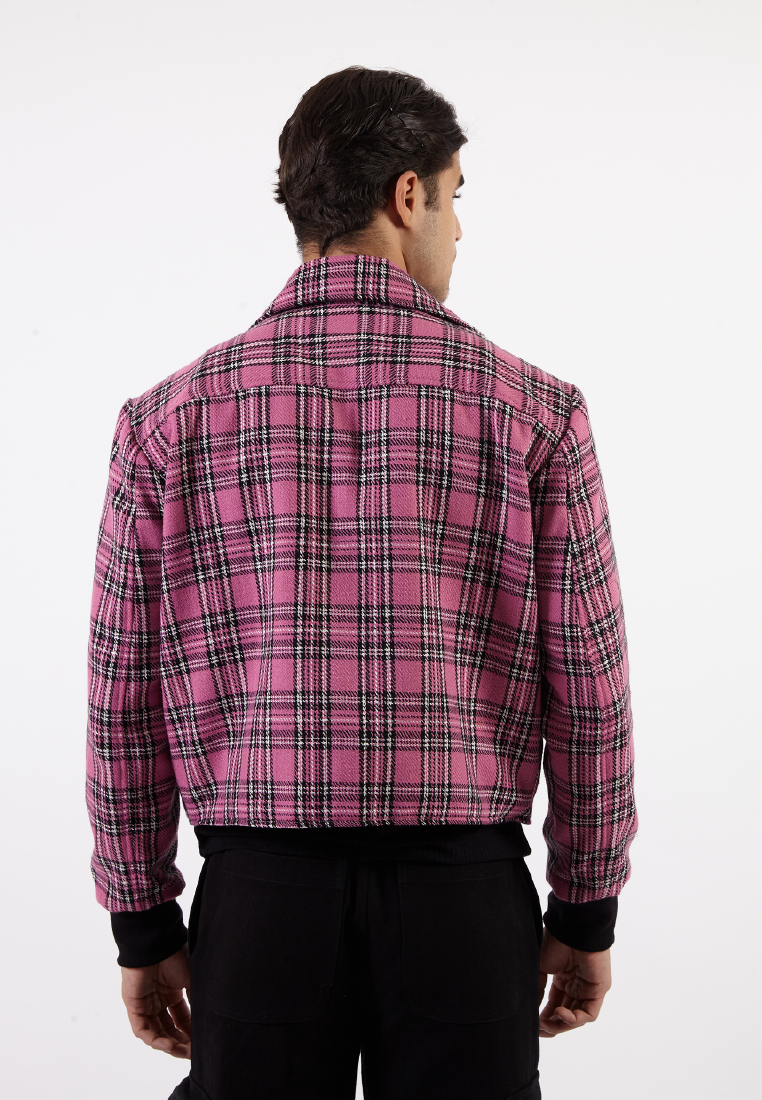 OCWA LOUIS PLAID TARTAN PINK BLACK JACKET