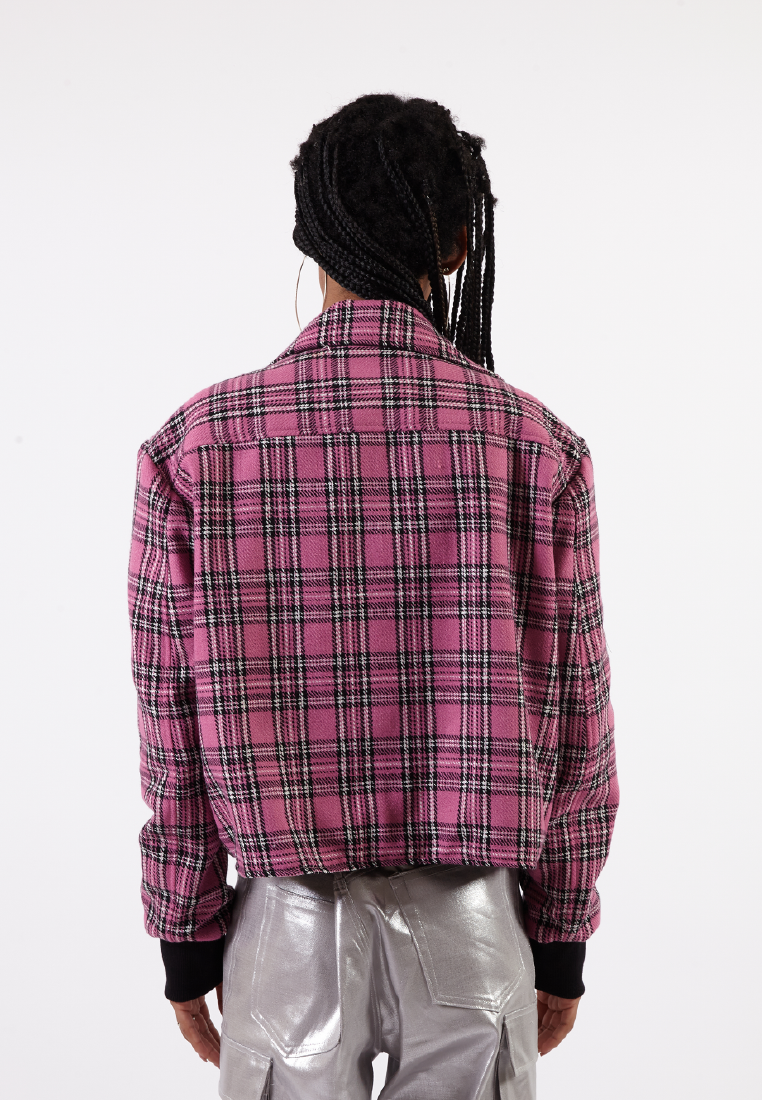 OCWA LOUIS PLAID TARTAN PINK BLACK JACKET