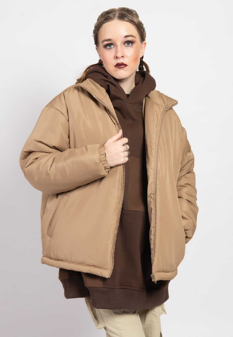 OCWA LOU LOU OVERSIZED WATERPROOF CARAMEL BROWN PUFFER JACKET