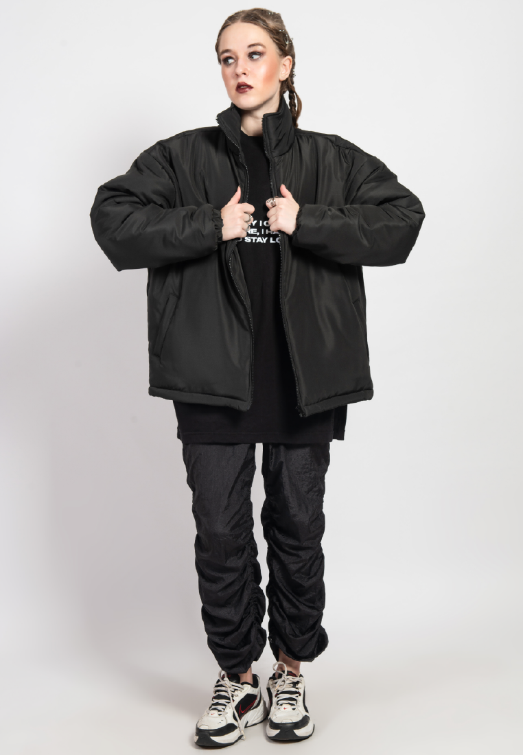 OCWA LOU LOU OVERSIZED WATERPROOF BLACK PUFFER JACKET