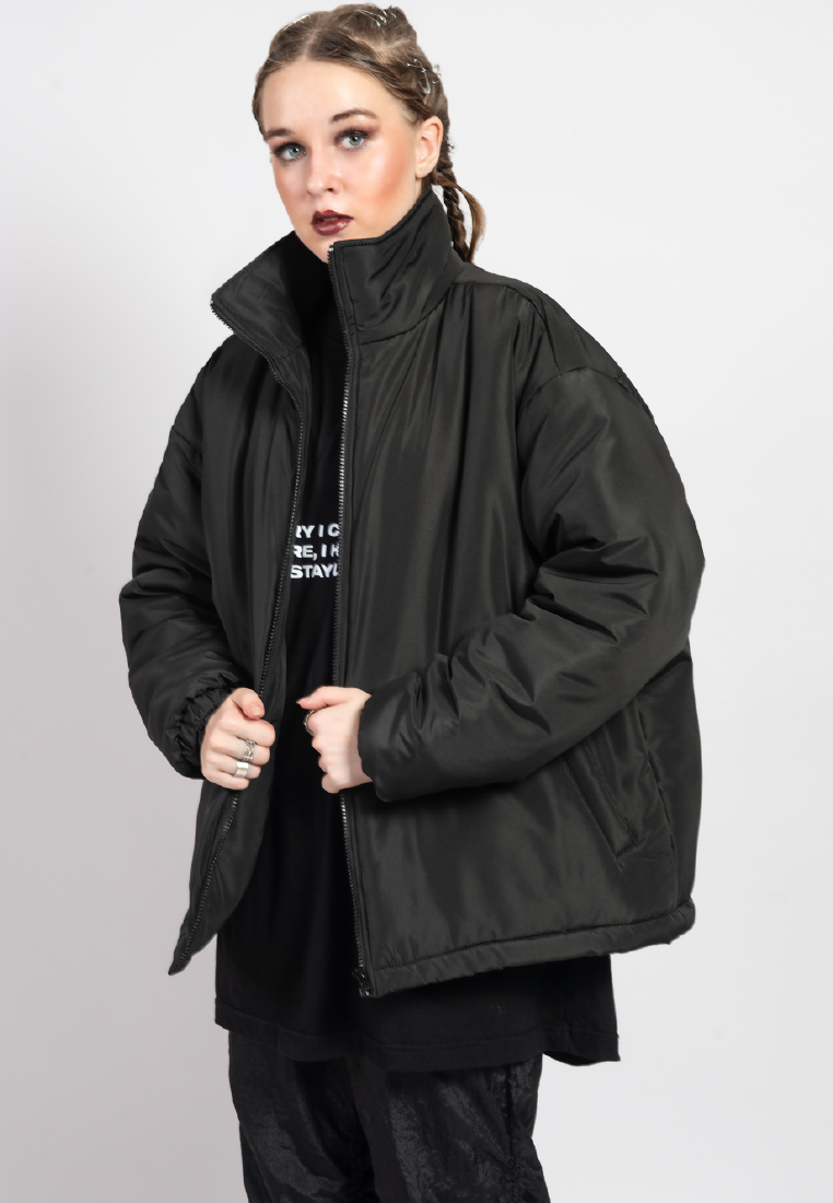 OCWA LOU LOU OVERSIZED WATERPROOF BLACK PUFFER JACKET