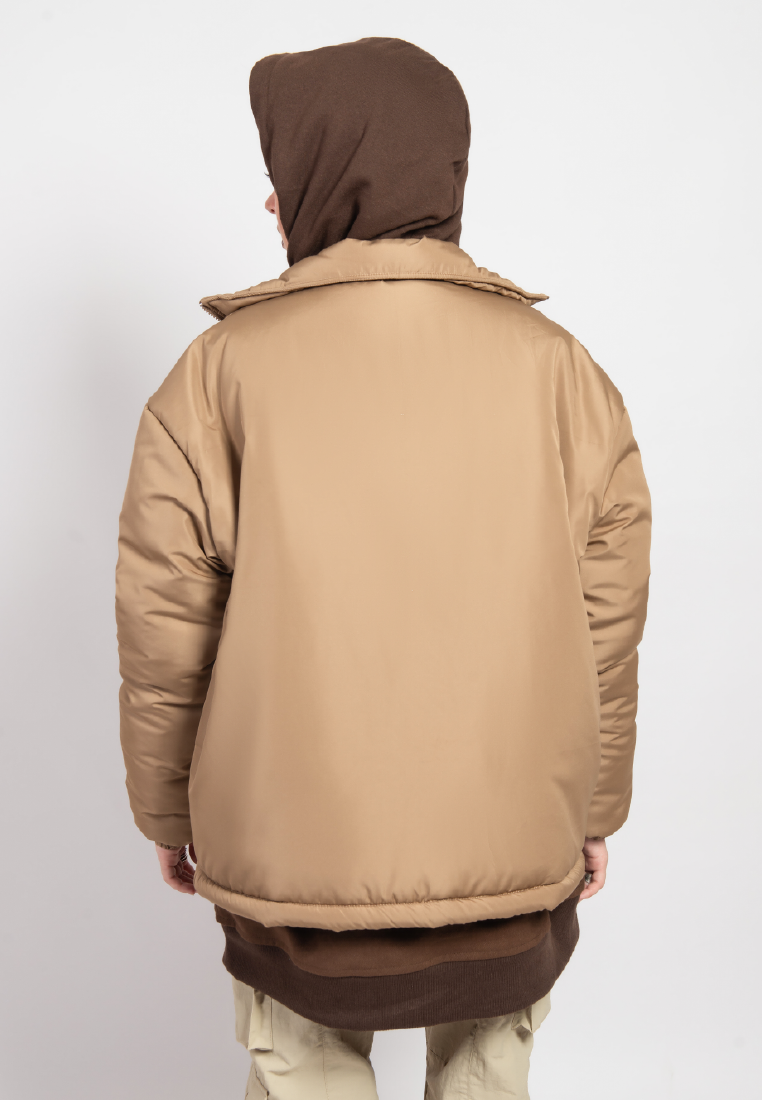 OCWA LOU LOU OVERSIZED WATERPROOF CARAMEL BROWN PUFFER JACKET