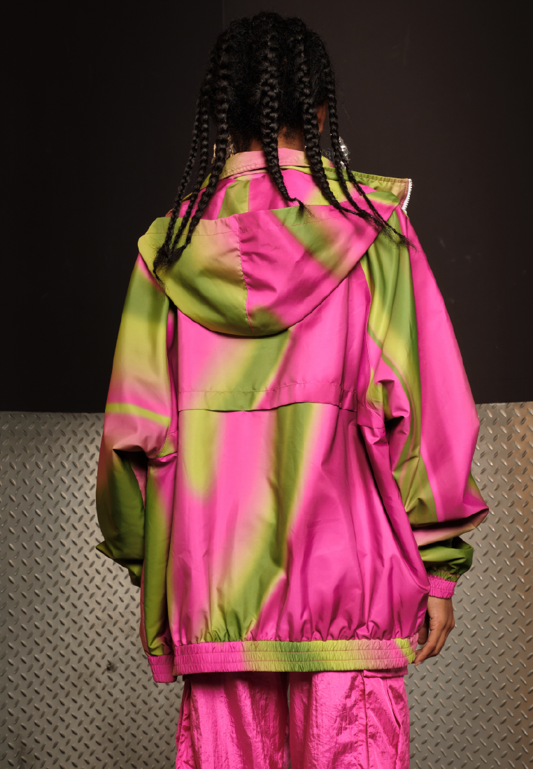 OCWA X POLKA 80'S INSPIRED RUNNING PINK NEON GREEN JACKET