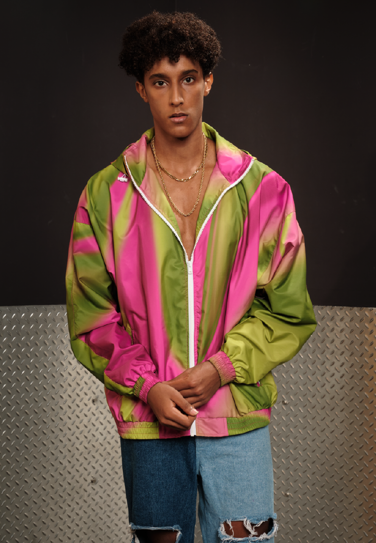 OCWA X POLKA 80'S INSPIRED RUNNING PINK NEON GREEN JACKET