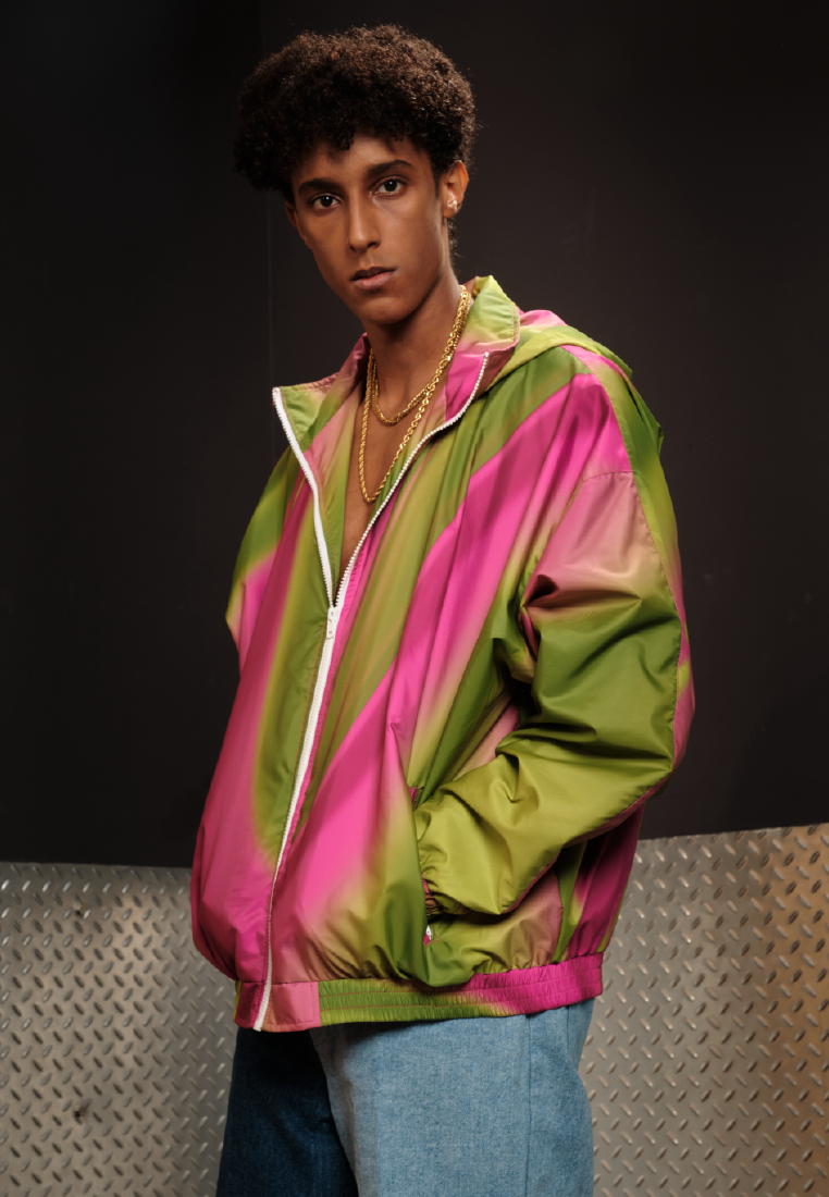 OCWA X POLKA 80'S INSPIRED RUNNING PINK NEON GREEN JACKET