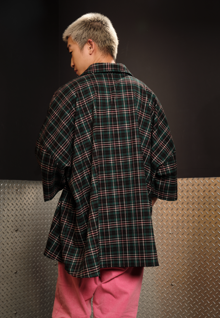 OCWA X POLKA Y2K OVERSIZED TARTAN PLAID SHIRT