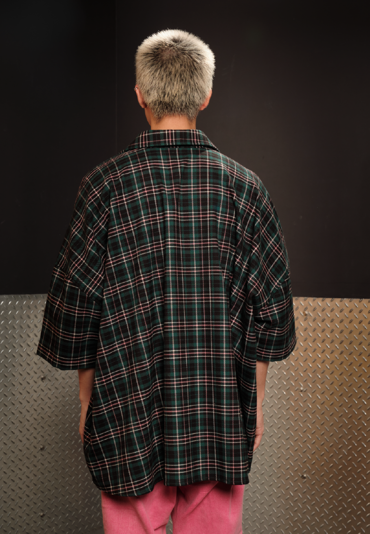 OCWA X POLKA Y2K OVERSIZED TARTAN PLAID SHIRT