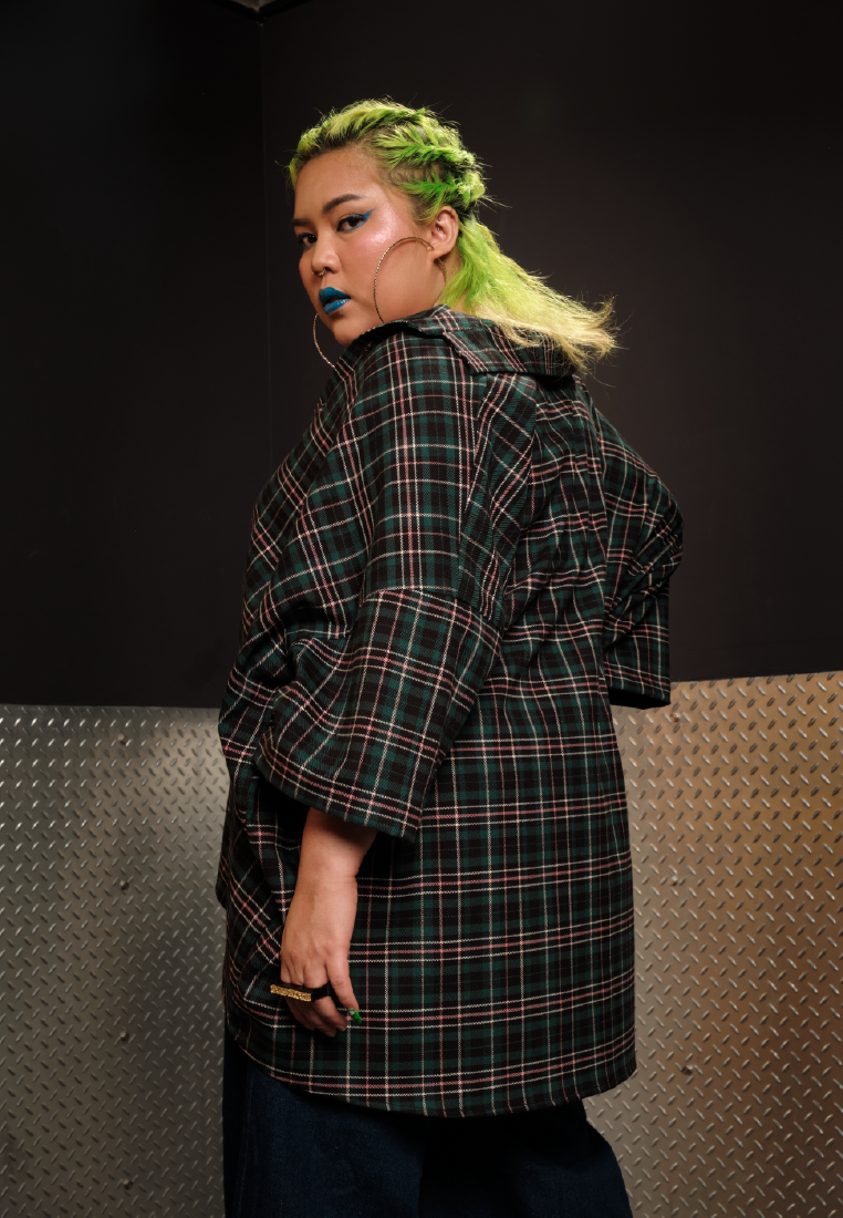 OCWA X POLKA Y2K OVERSIZED TARTAN PLAID SHIRT