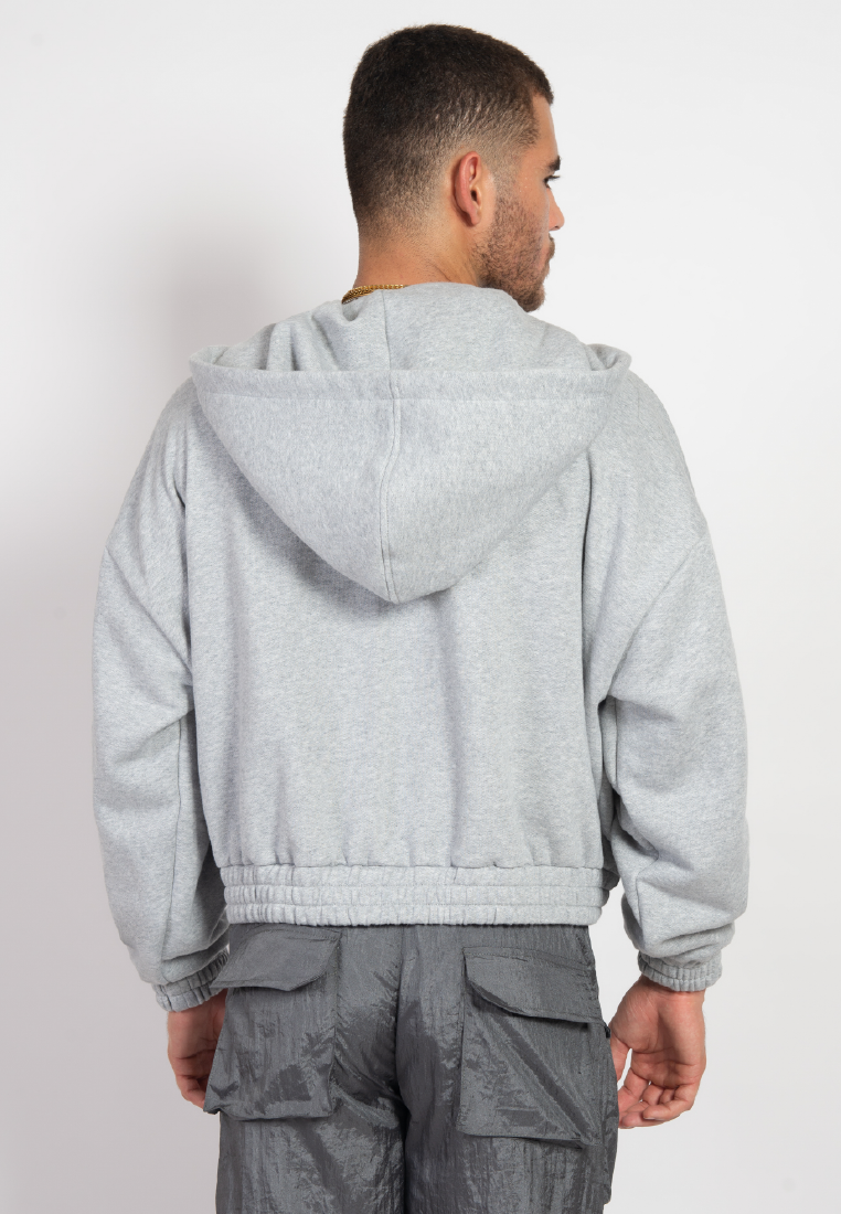 OCWA PALO MISTY GREY OVERSIZED ZIPPER HOODIE MEN