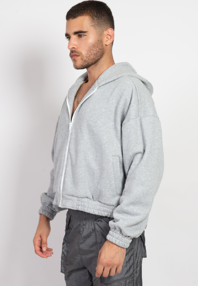 OCWA PALO MISTY GREY OVERSIZED ZIPPER HOODIE MEN