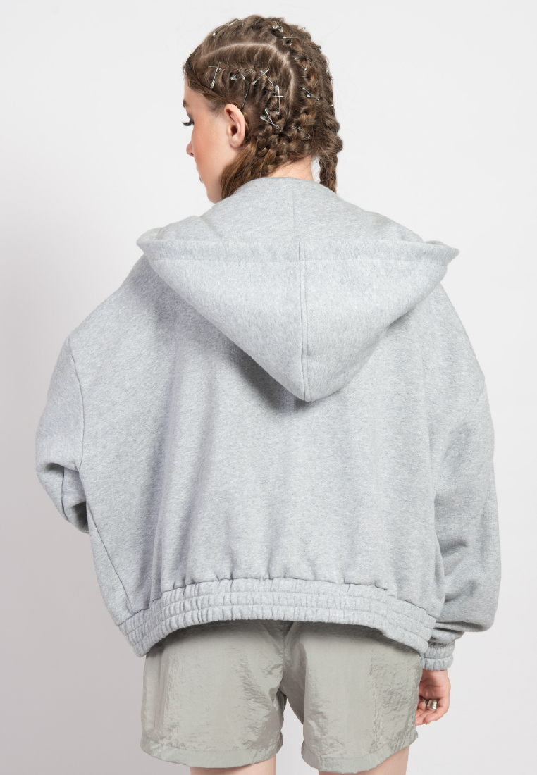 OCWA PALO MISTY GREY OVERSIZED ZIPPER HOODIE