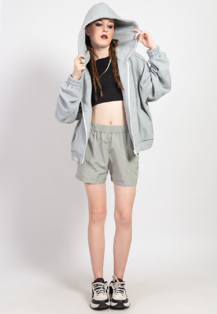 OCWA PALO MISTY GREY OVERSIZED ZIPPER HOODIE