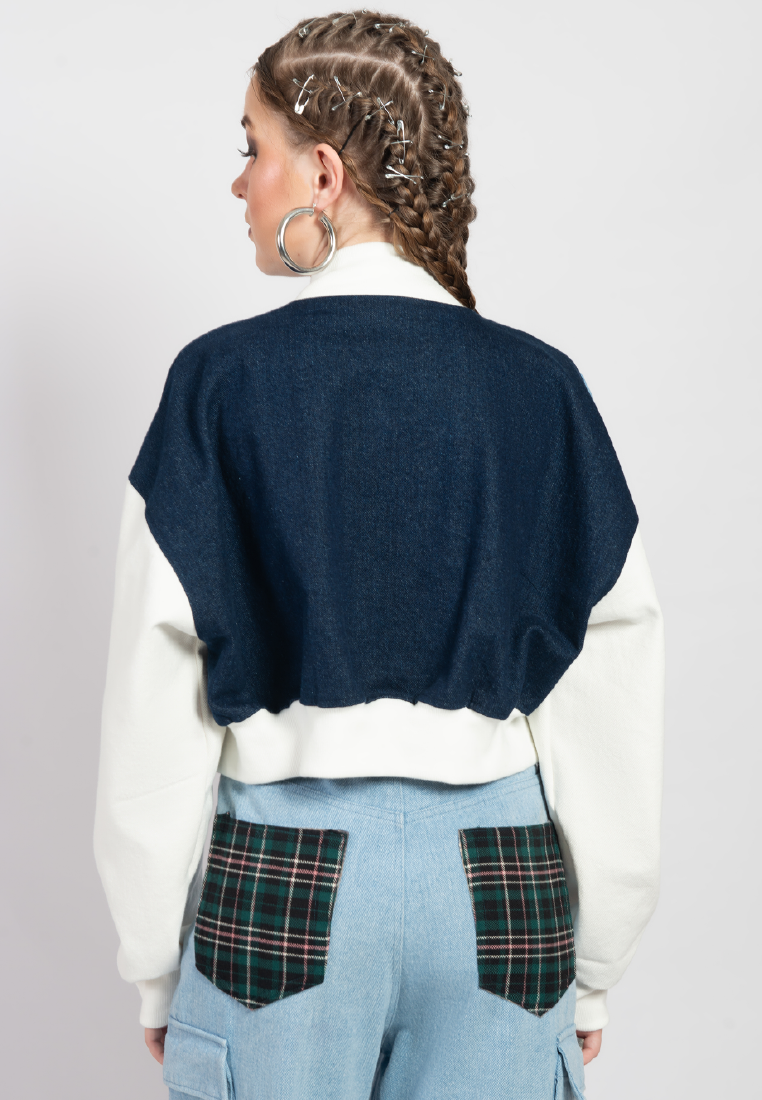 OCWA POLACK VARSITY MULTI BLUE DENIM JACKET