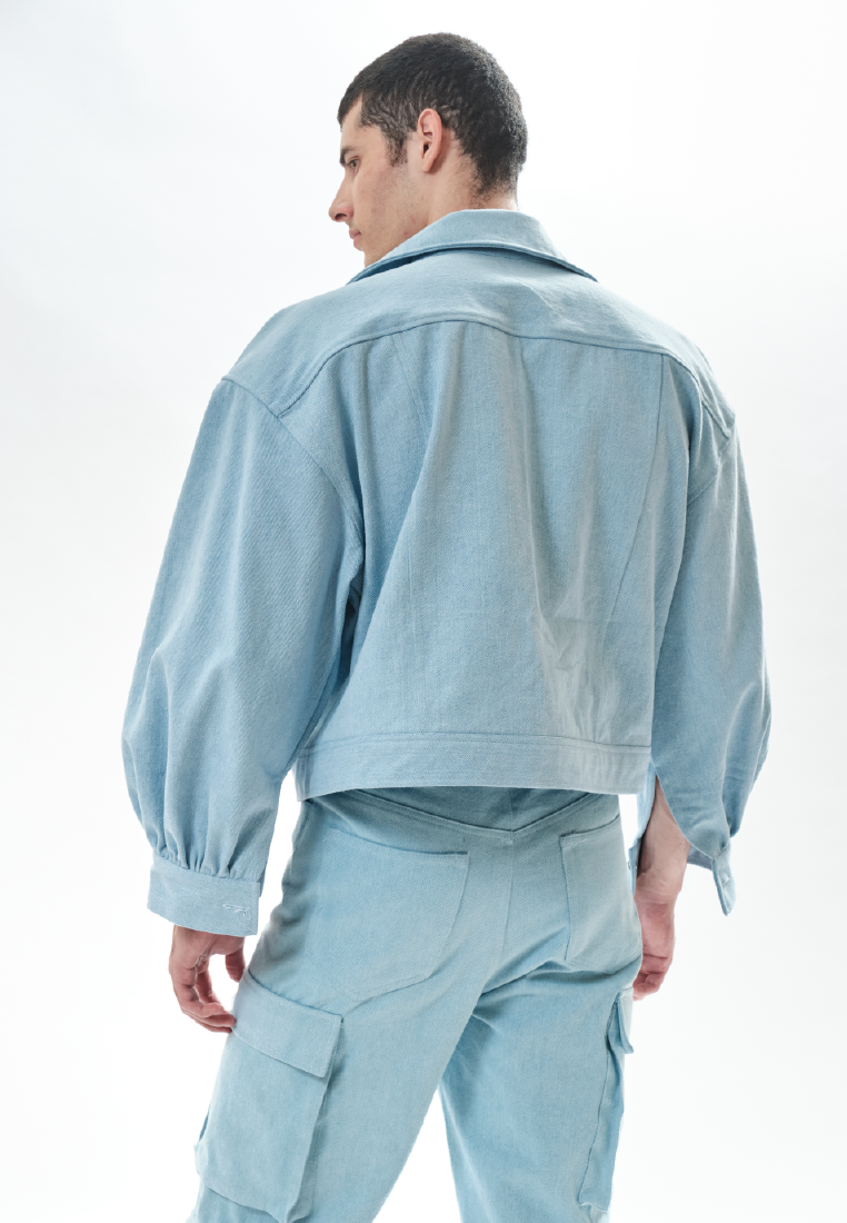 OCWA POPE LIGHT BLUE OVERSIZED PUFF DENIM JACKET