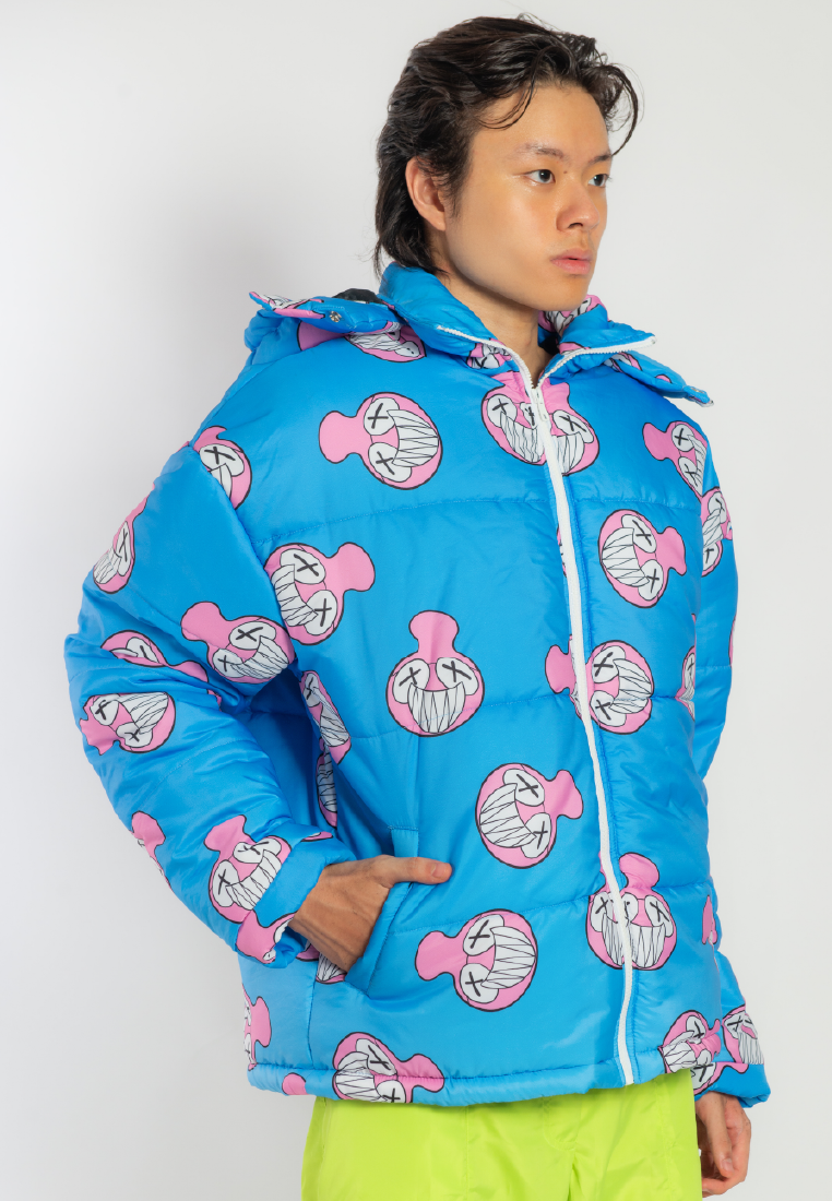 OCWA X REDMILLER SMILEY FACE PUFFER JACKET BLUE