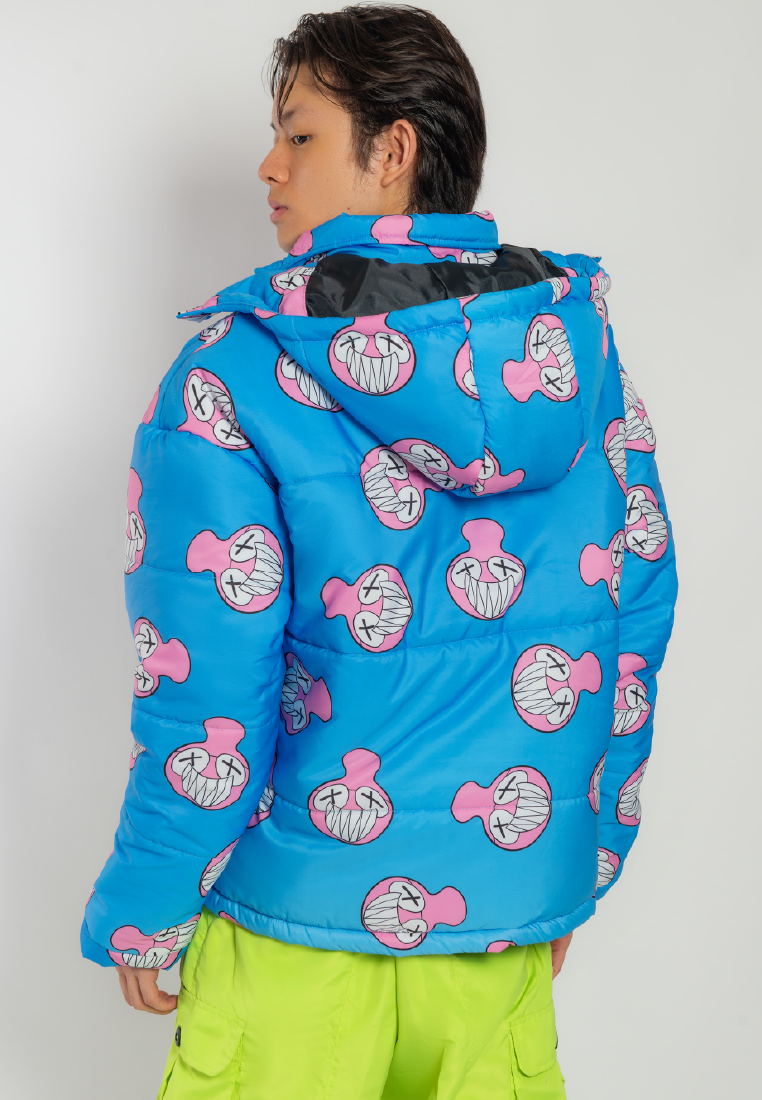 OCWA X REDMILLER SMILEY FACE PUFFER JACKET BLUE