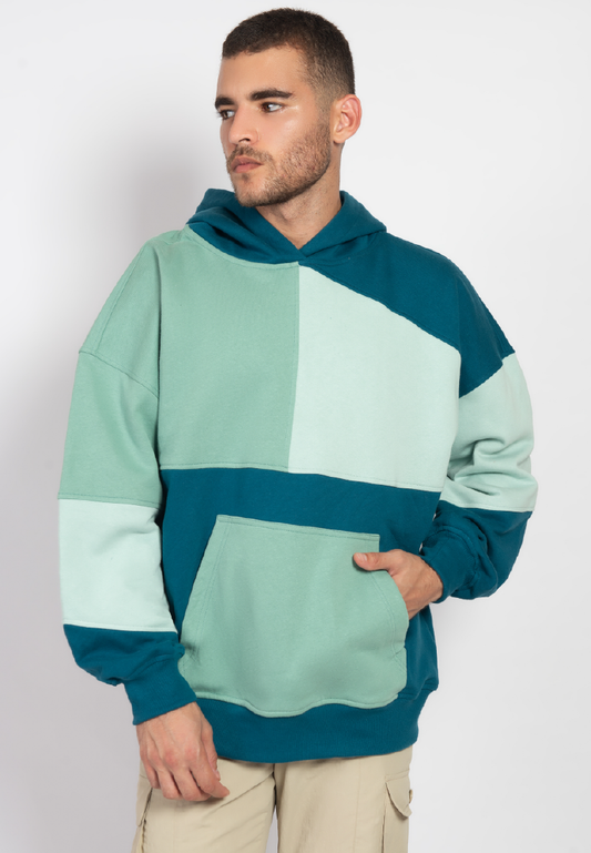 OCWA RAY OVERSIZED MULTI GREEN SAGE PISTACHIO SEA GREEN HOODIE