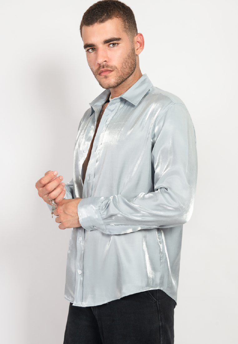 OCWA RENE SILVER SHINY GLAM SHIRT