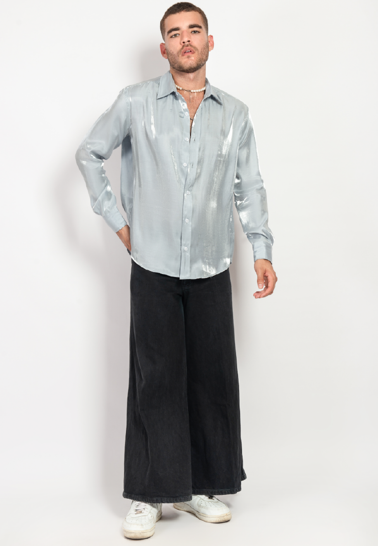 OCWA RENE SILVER SHINY GLAM SHIRT