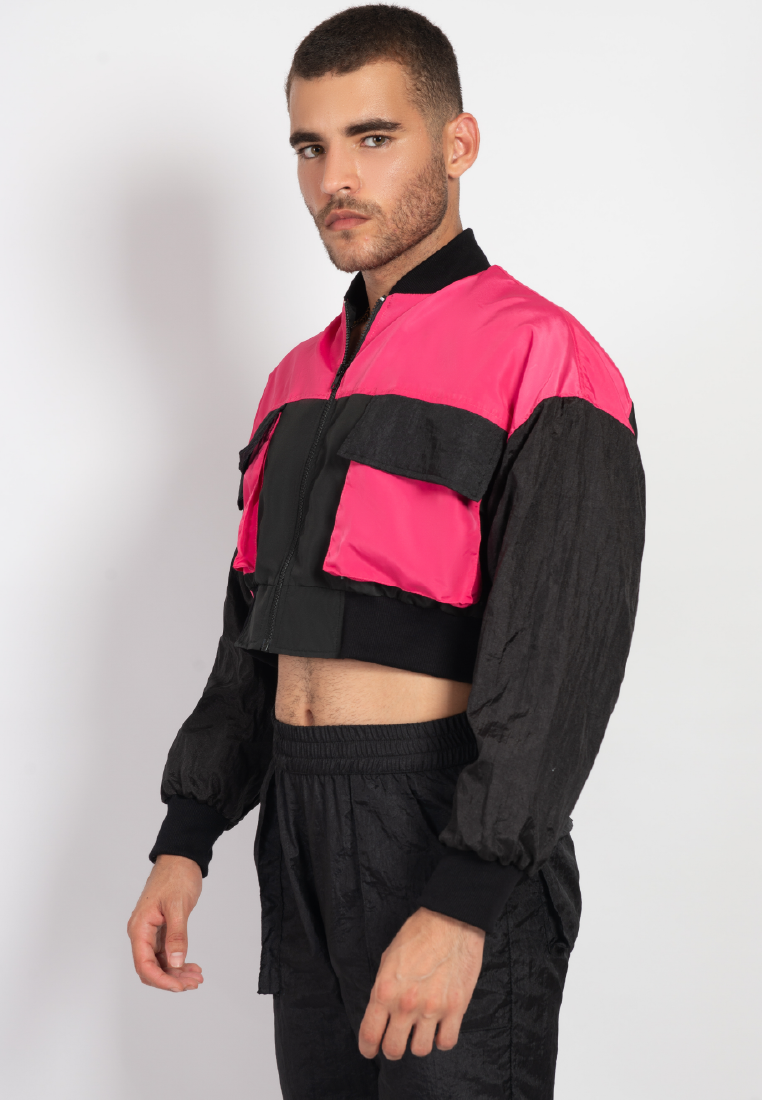 OCWA ROCHA CROP BLACK PINK JACKET