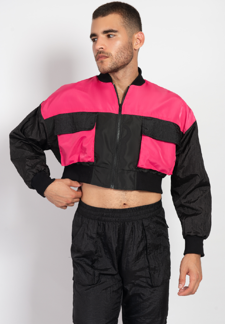 OCWA ROCHA CROP BLACK PINK JACKET