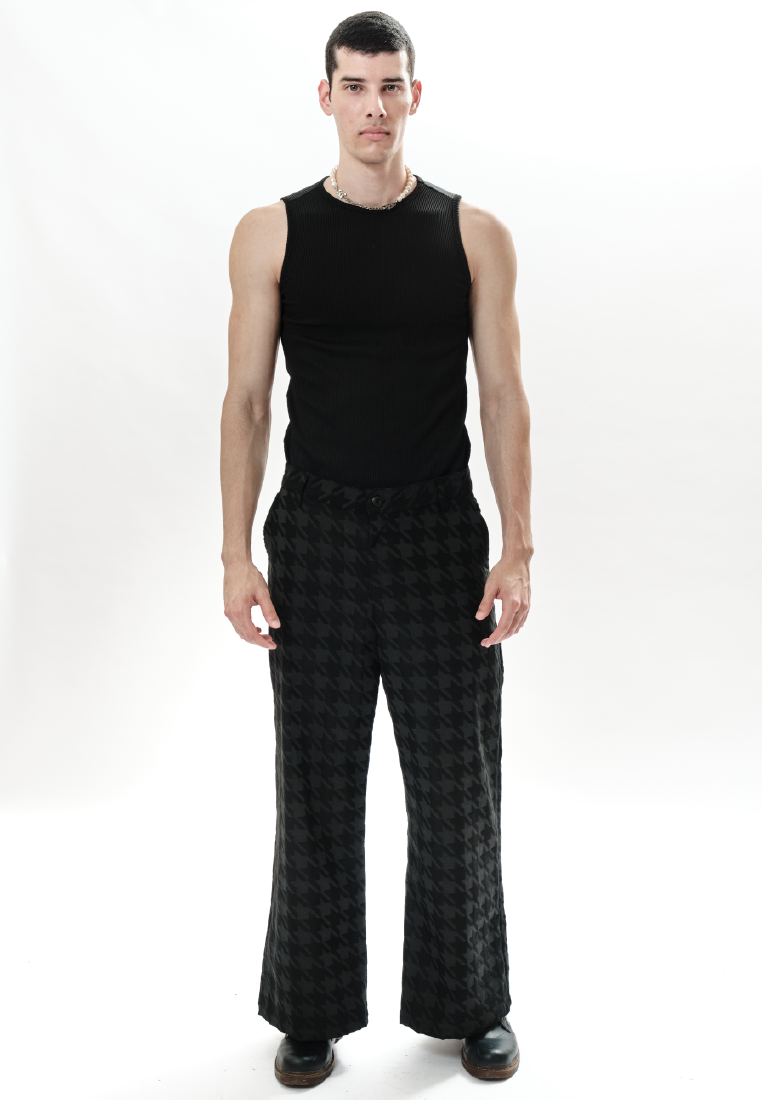 OCWA SHERLOCK HOUNDSTOOTH WIDE LEG PANTS