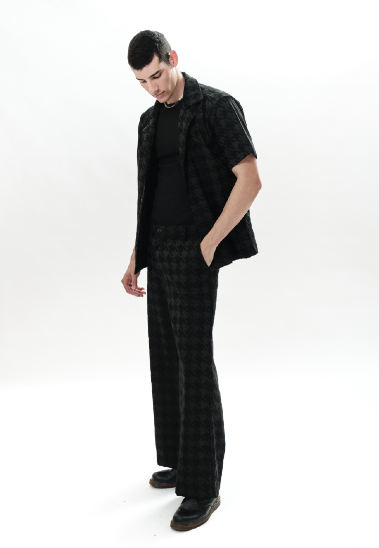 OCWA SHERLOCK HOUNDSTOOTH WIDE LEG PANTS