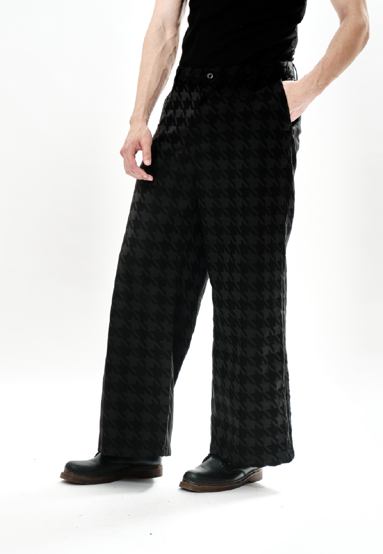 OCWA SHERLOCK HOUNDSTOOTH WIDE LEG PANTS