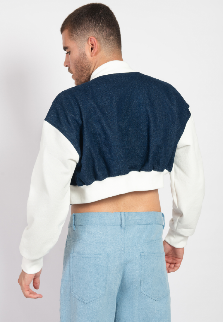 OCWA POLACK VARSITY MULTI BLUE DENIM JACKET