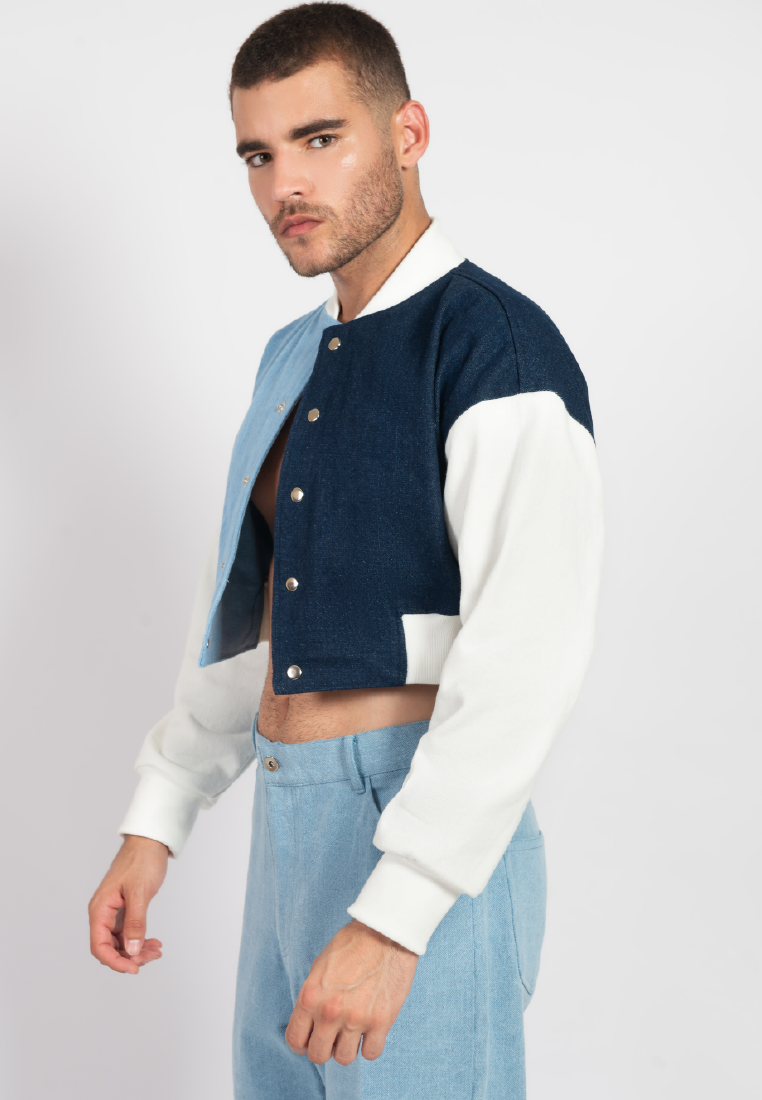 OCWA POLACK VARSITY MULTI BLUE DENIM JACKET