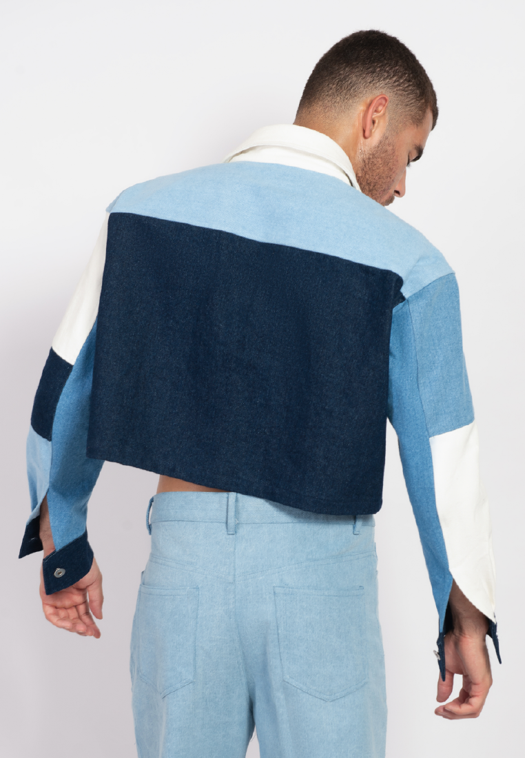 OCWA SONOMA CROP MULTI BLUE WHITE JACKET