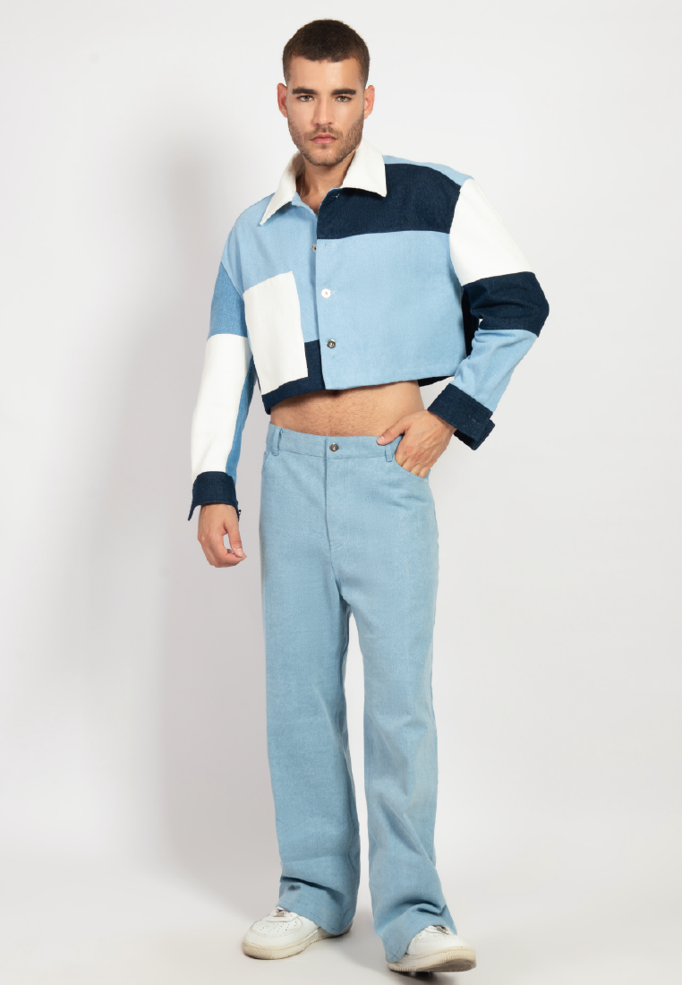 OCWA SONOMA CROP MULTI BLUE WHITE JACKET