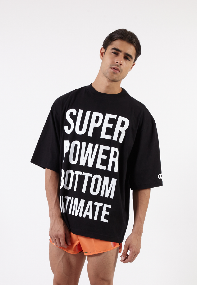 OCWA X BOP! SUPER POWER BOTTOM ULTIMATE OVERSIZED BLACK TEE