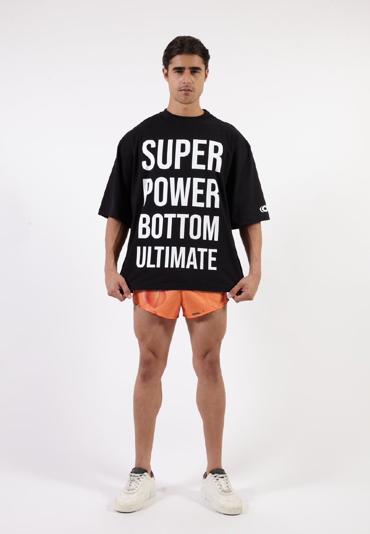 OCWA X BOP! SUPER POWER BOTTOM ULTIMATE OVERSIZED BLACK TEE