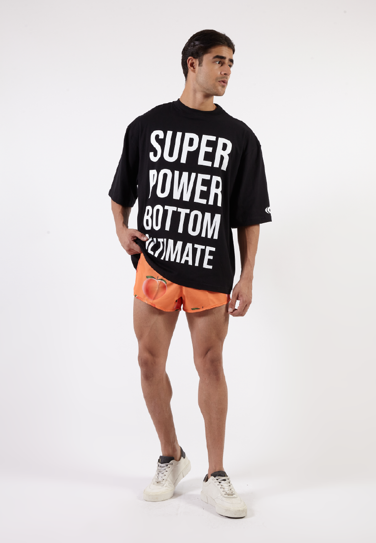 OCWA X BOP! SUPER POWER BOTTOM ULTIMATE OVERSIZED BLACK TEE