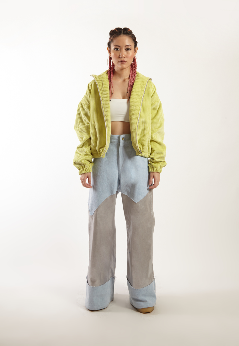 OCWA OVERSIZED JILL LIME YELLOW CORDUROY JACKET