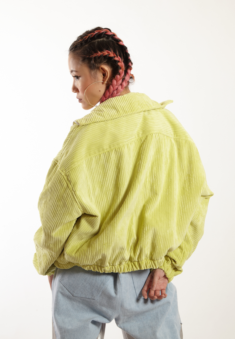 OCWA OVERSIZED JILL LIME YELLOW CORDUROY JACKET