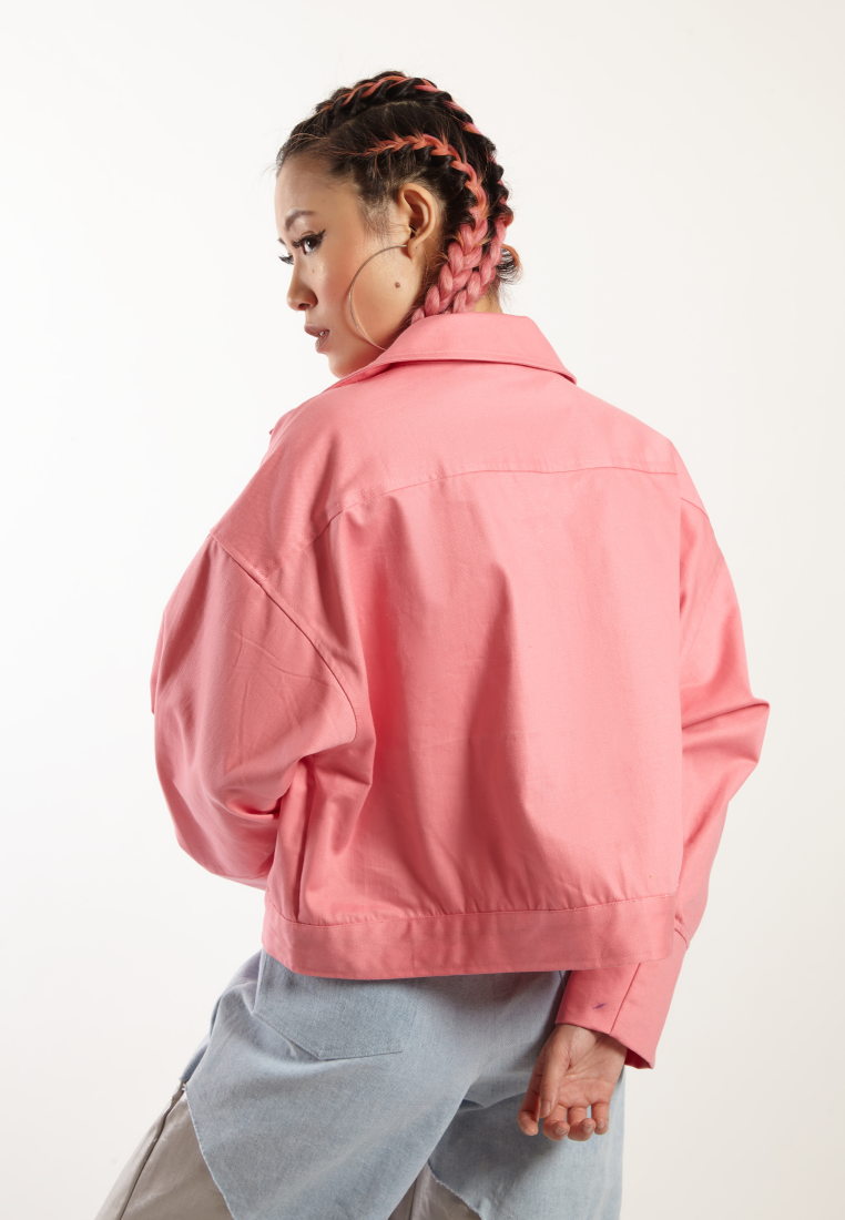 OCWA PREACH OVERSIZED CROP PINK JACKET