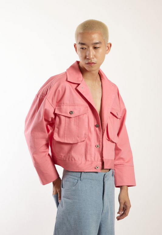 OCWA PREACH OVERSIZED CROP PINK JACKET MEN