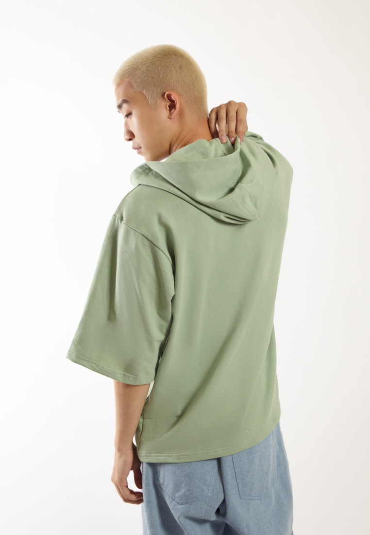 OCWA X VEDECI OVERSIZED BLAZE SHORT SLEEVE HOODIE SAGE GREEN