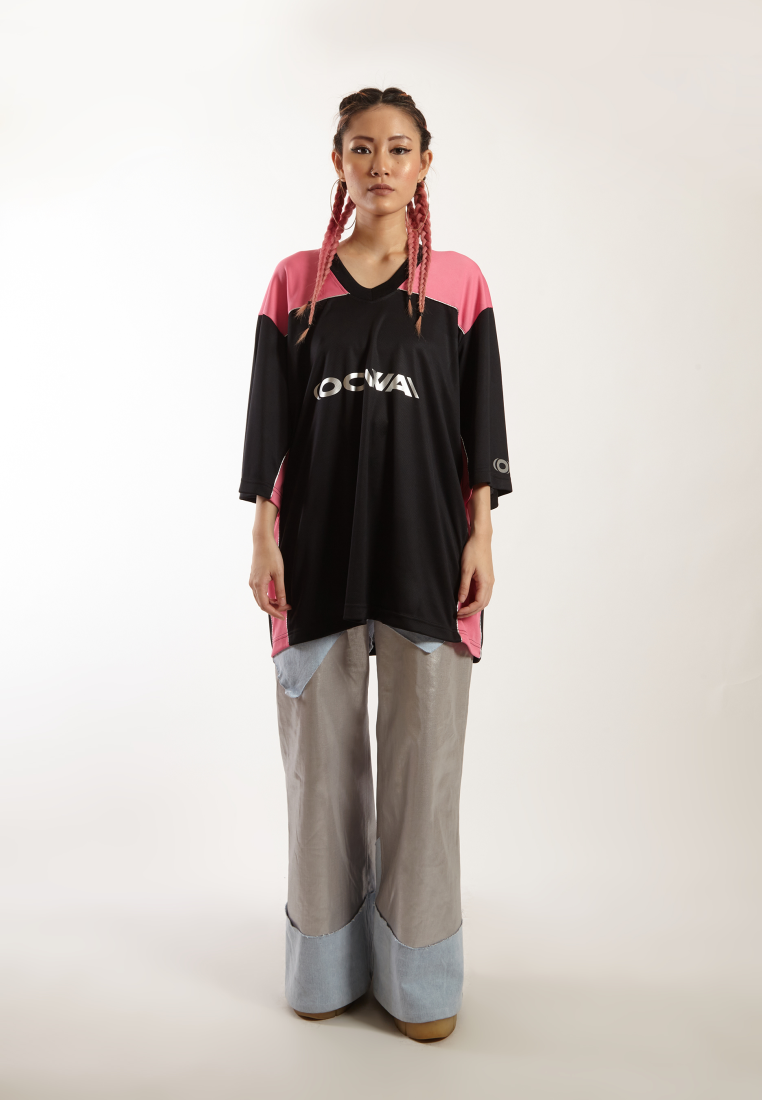 OCWA OVERSIZED ALIYAH JERSEY BLACK PINK SILVER WOMAN