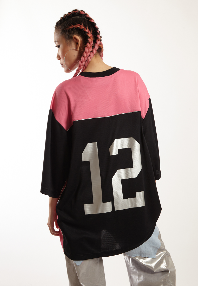 OCWA OVERSIZED ALIYAH JERSEY BLACK PINK SILVER WOMAN