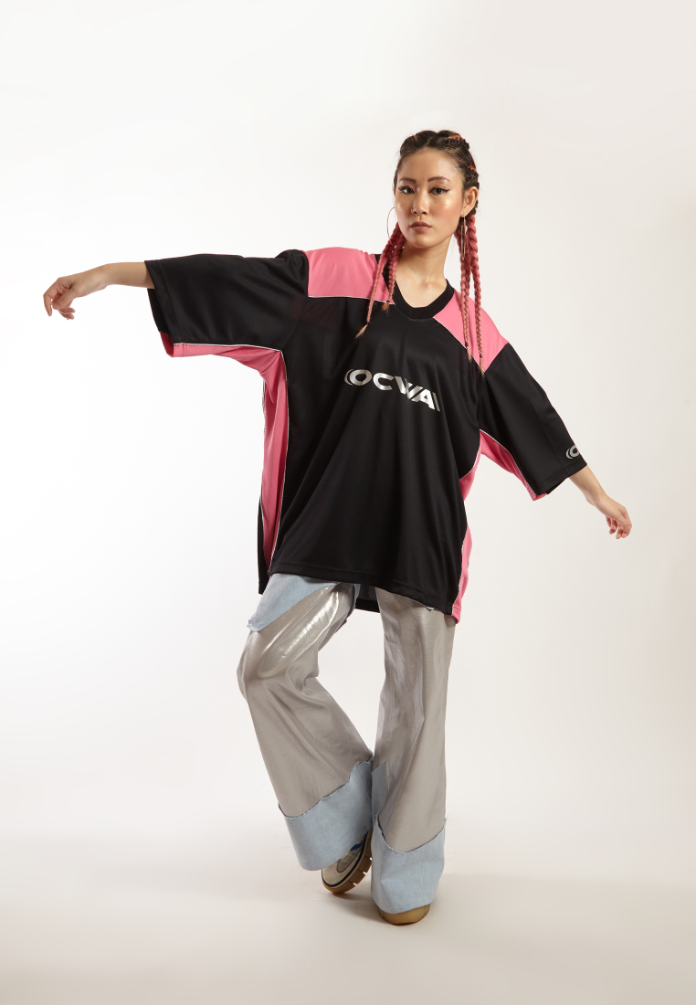 OCWA OVERSIZED ALIYAH JERSEY BLACK PINK SILVER WOMAN