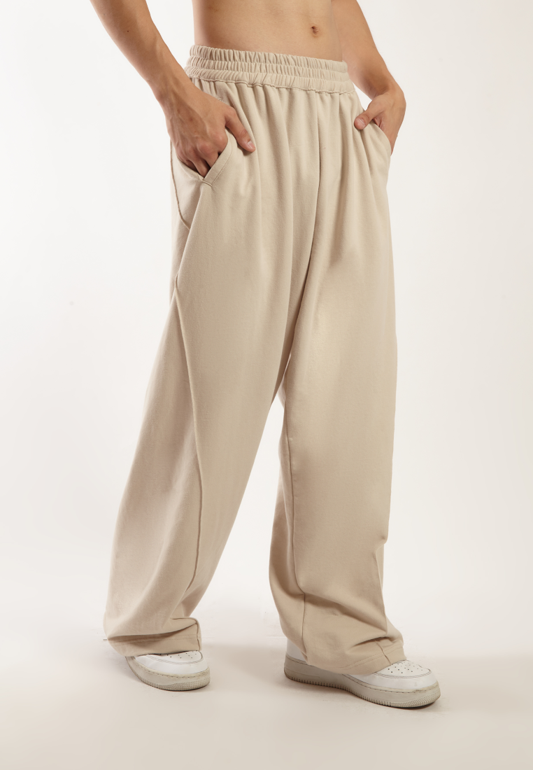 OCWA X VEDECI KENDRICK FLARE TRACK PANTS BEIGE CREAM MEN